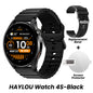 Relógio HAYLOU 4S GPS Smartwatch com Tela HD AMOLED de 1.43”, Posicionamento GPS por 5 Satélites, 120+ Modos de Treino, Relógio Inteligente para Fitness
