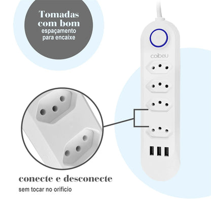 Extensão tomada,Extensão elétrica,Tomada usb,Filtro de linha de tomada,Regua tomadas de energia,Extensao eletrica,110-220V,10A