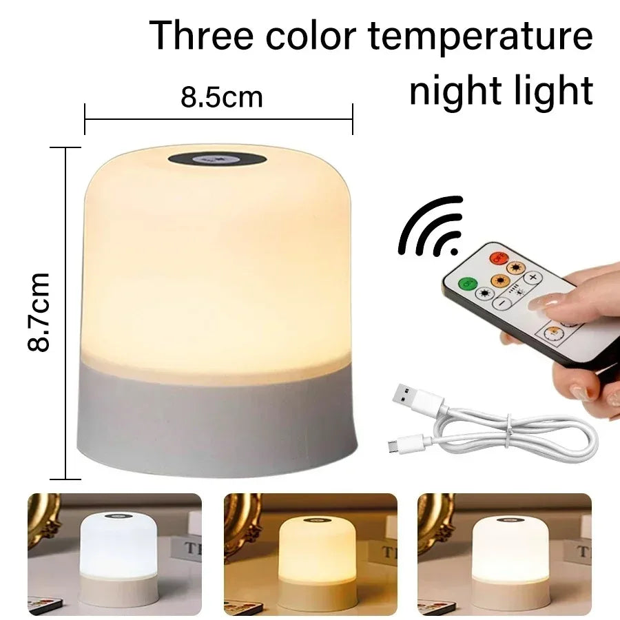Ggbingo toque luz da noite recarregável controle remoto luz da noite rgb regulável candeeiro de mesa luz ambiente para o quarto sala estar