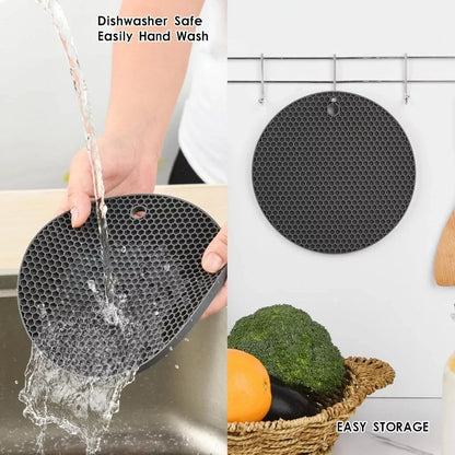 Kit 4 Descansos Panela em Silicone Protetor Resistente Antiderrapante Coaster Para Talheres