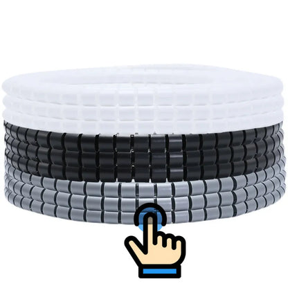 Protetor de capa de cabo, 2m, 8/10/16/22mm, organizador de mesa, cabo de computador, tubo de mordida, clipe, ferramentas de gerenciamento, enrolador espiral