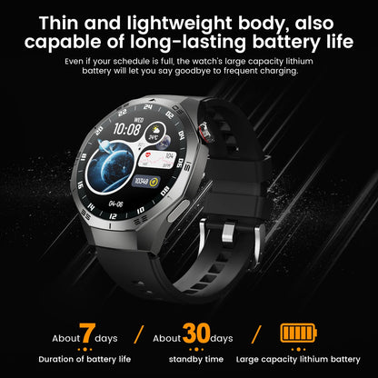 2025new para android e ios relógio inteligente masculino tela amoled gps trajetória de movimento freqüência cardíaca bluetooth chamadas smartwatch à prova dwaterproof água