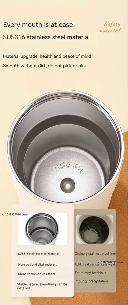 Copo de café com display digital inteligente de temperatura LED Garrafa térmica de aço inoxidável mantém frio e calor caneca térmica copo esportivo