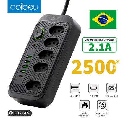 Extensão tomada,Extensão elétrica,Tomada usb,Filtro de linha de tomada,Regua tomadas de energia,Extensao eletrica,110-220V,10A