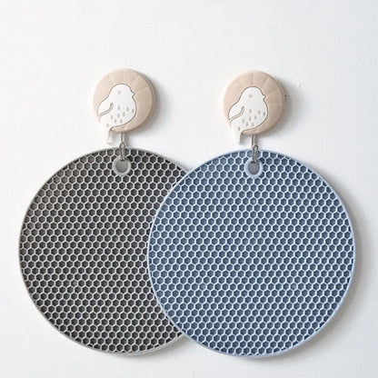 Kit 4 Descansos Panela em Silicone Protetor Resistente Antiderrapante Coaster Para Talheres