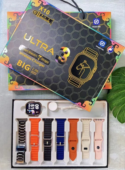 7 + 1 relógio inteligente x10 ultra 3 relógio esportivo para homens mulheres bluetooth chamada telefônica smartwatch diy enfrenta à prova dwaterproof água pulseira inteligente