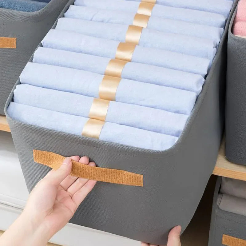 Engrossar roupas organizador calças camisola armários de armazenamento gavetas organizador jeans caixa de armazenamento guarda-roupa organizadores de armazenamento de roupas