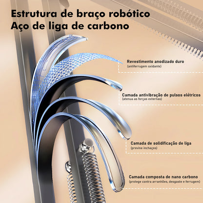 Suporte de Braço Metálico Articulado para Cabeceira - Ajuste 360°, Compatível com Celular e Tablet, Fácil Instalação, Coibeu