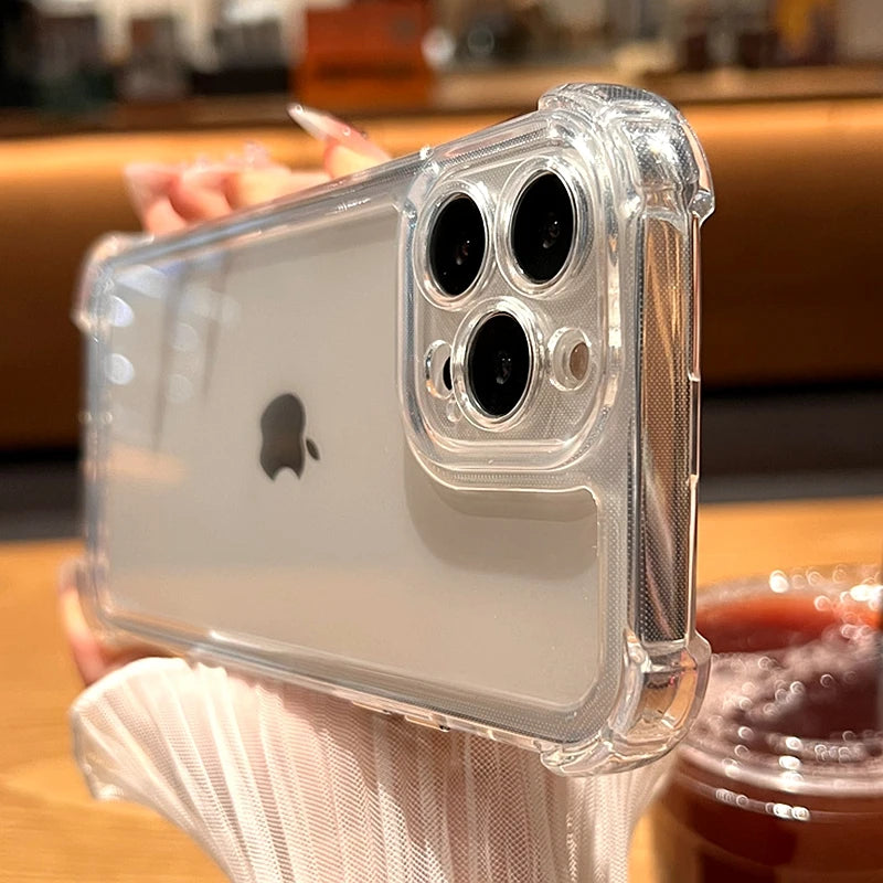 Luxo à prova de choque caso transparente para iphone 17 16 15 14 13 12 11 pro max xxs xr max 7 8 plus se claro macio pára-choques casos capa