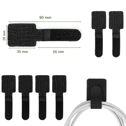 Releasable Nylon Abraçadeiras, Loop Reutilizável, Hoop Tape, Correias Laço, Mouse, Fones de ouvido, Gerenciamento de fio, 20 pcs, 10 pcs, 5pcs