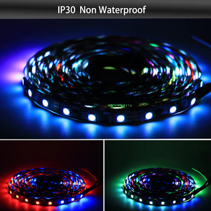 Ws2811 ws2812b ws2813 ws2815 30/60/144 pixels/leds/m 5050 rgbic tira led inteligente ws2812 luz ic endereçável individualmente dc5v/12v