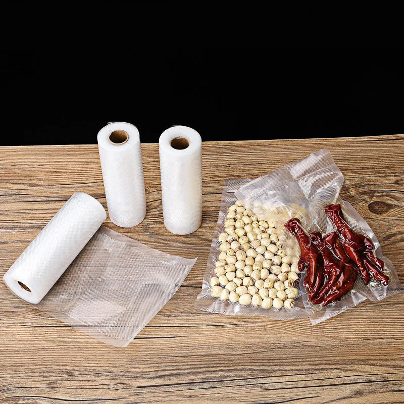 Sacos de embalagem de armazenamento a vácuo de alimentos para aferidor a vácuo carne frutas vegetais sous vide saco de cozinha 12/15/20/25/28cm 500cm/rolo