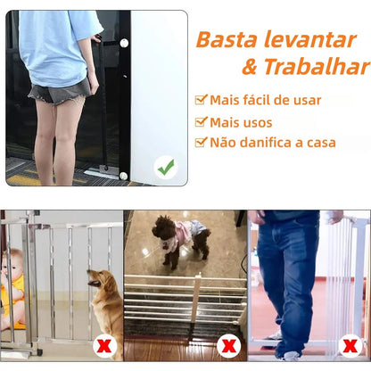 Cerca para Cães e Gatos Tela de Proteção para Portas Removível Premium Pet
