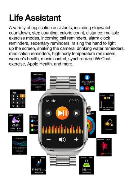 2025new micro exame físico relógio inteligente para homens ácido úrico gordura corporal cinco órgãos relógios de saúde bluetooth chamada smartbracelet