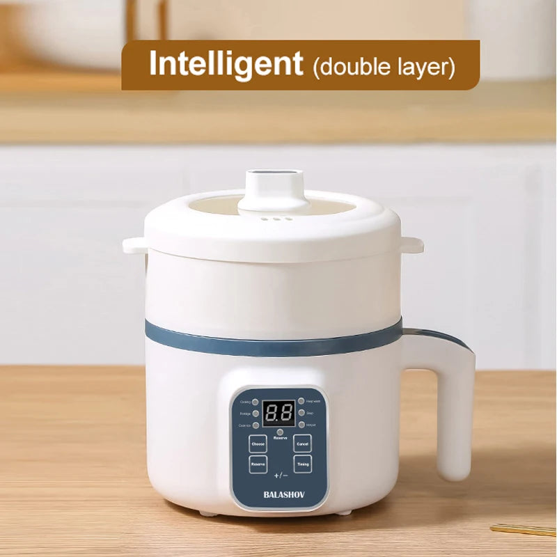 Panela elétrica de arroz 1,7l, camada dupla única, 220v, multifogão, antiaderente, mecânica inteligente, multicooker, panela de arroz no vapor para casa