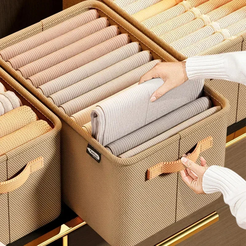 Engrossar roupas organizador calças camisola armários de armazenamento gavetas organizador jeans caixa de armazenamento guarda-roupa organizadores de armazenamento de roupas