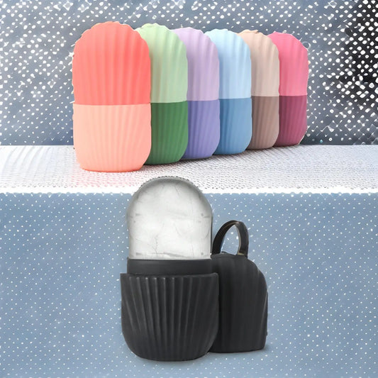 Massageador de rolo de gelo de silicone para rosto, olhos - cuidados naturais da pele, resfriamento e eliminação de bolsas para os olhos, reutilizáveis e calmante