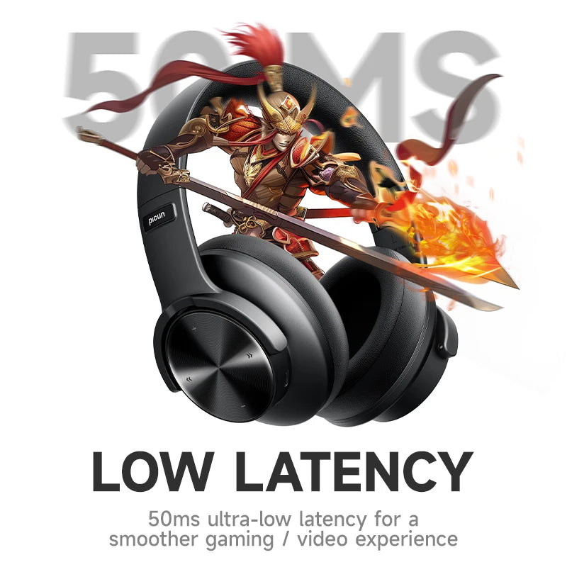Picun b8 fones de ouvido bluetooth 120h playtime fone de ouvido sem fio bluetooth 3eq modo baixa latência chamadas mãos-livres sobre fones de ouvido