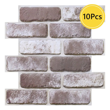 10 painéis de parede 3D descascam e colar, adesivos de parede de tijolo 3D, azulejo adesivo backsplash cozinha, decoração de banheiro