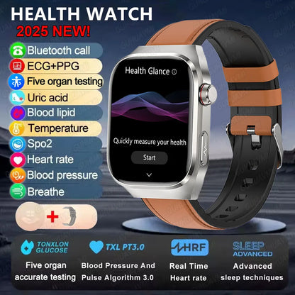 2025new micro exame físico relógio inteligente para homens ácido úrico gordura corporal cinco órgãos relógios de saúde bluetooth chamada smartbracelet