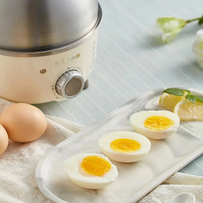 Caldeira elétrica para ovos, 360w, máquina de café da manhã, multicooker, vaporizador automático, panelas para ovos, creme de ovo doméstico, fogão a vapor com temporizador