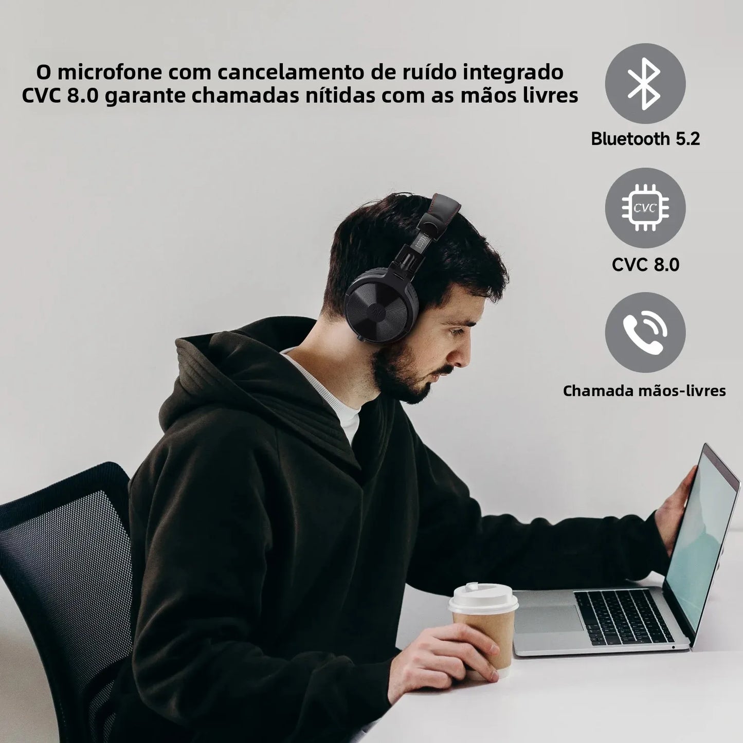 Oneodio pro-c fones de ouvido sem fio bluetooth com microfone 110hr