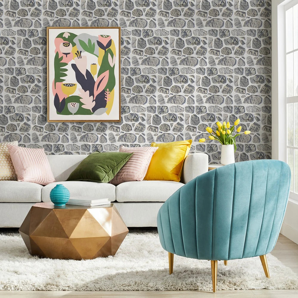 Painéis de parede de pedra falsa 3D, Peel and Stick Tile, Adesivo decorativo de parede, Auto-adesivo, 1 pc, 10pcs