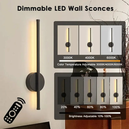 Luminária de parede magnética recarregável 50, preta, dourada, para sala de estar, quarto, corredor, estudo, escada, vestiário, iluminação led, fiação grátis