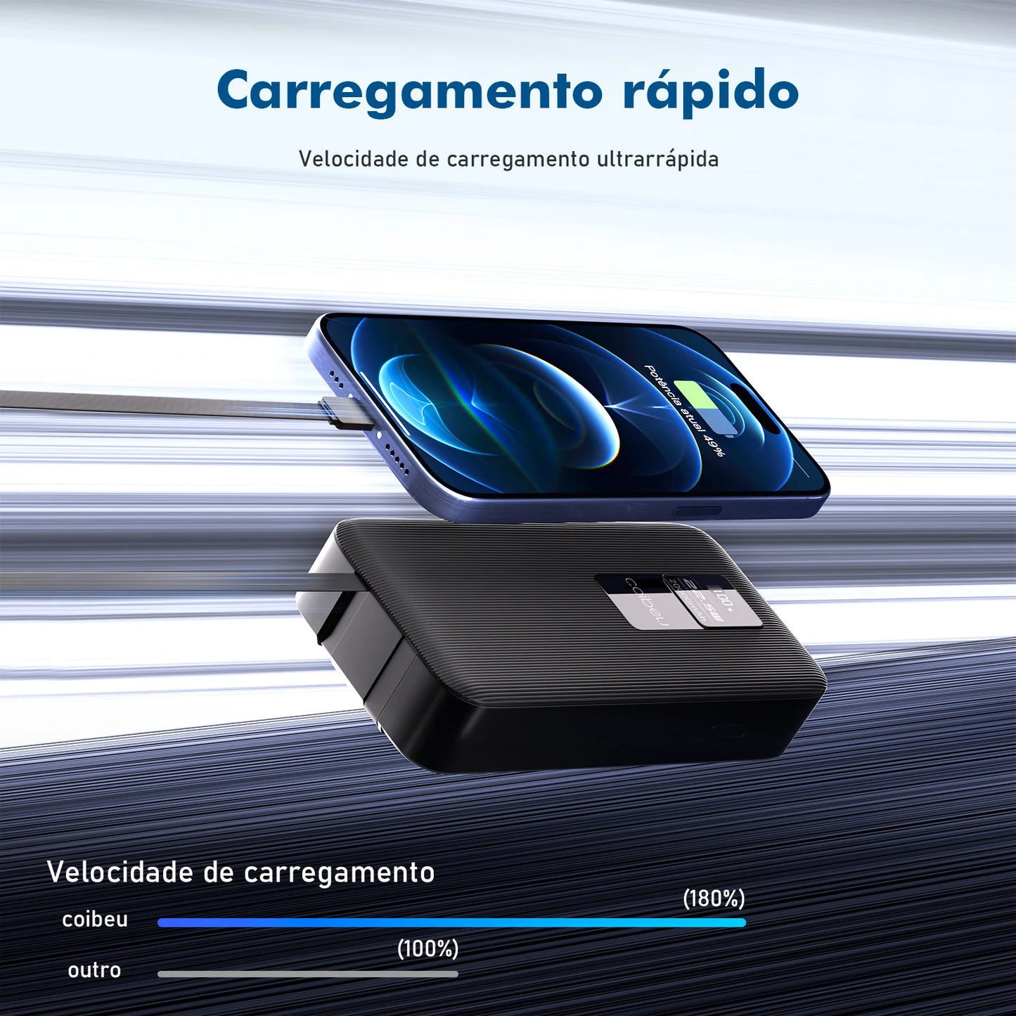 Powerbank， Powerbank 10000mah， Powerbak， Power Bank Portátil， Bateria Portátil， Pilhas Recarregáveis， Coibeu, 23W