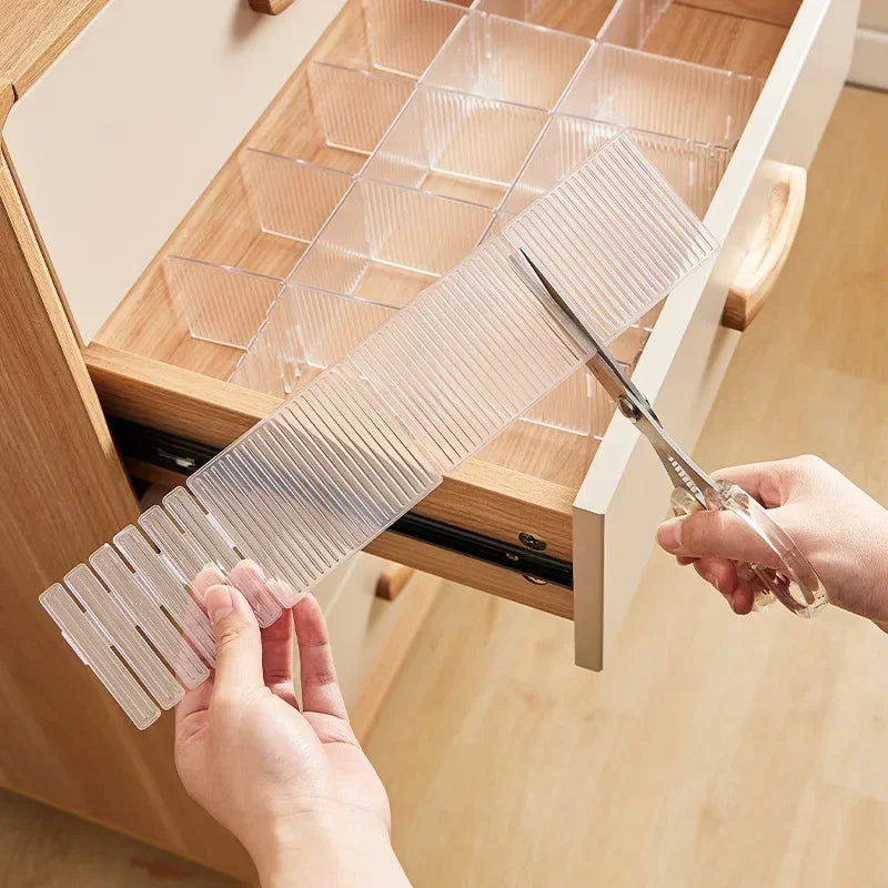 Divisor organizador de gaveta de plástico, divisor de armazenamento de gaveta ajustável diy, separador para meias, roupas íntimas e papelaria escolar