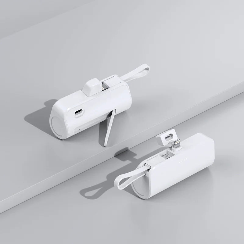 Power Bank 10000mAh Leve com Cabo Embutido Carregador Portátil para Celular Emergência Diária