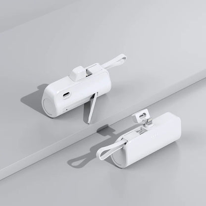 Power Bank 10000mAh Leve com Cabo Embutido Carregador Portátil para Celular Emergência Diária