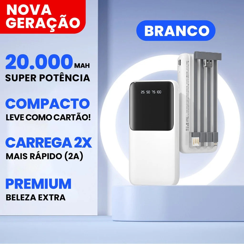 Power Bank 20000mAh Carregador Portátil Rápido, Design Estético em Formato de Favo de Mel para Celular e Viagem