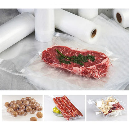 Sacos de embalagem de armazenamento a vácuo de alimentos para aferidor a vácuo carne frutas vegetais sous vide saco de cozinha 12/15/20/25/28cm 500cm/rolo