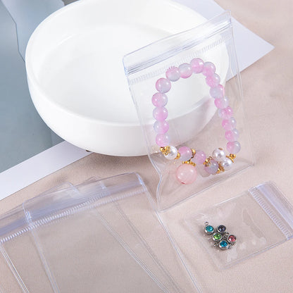 20 pçs malotes de jóias transparentes anti-oxidação zip lock sacos de armazenamento para brinco colar pulseira diy exibição embalagem