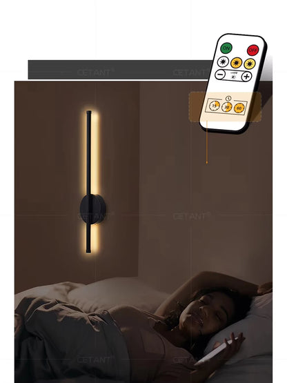 Luminária de parede magnética recarregável 50, preta, dourada, para sala de estar, quarto, corredor, estudo, escada, vestiário, iluminação led, fiação grátis