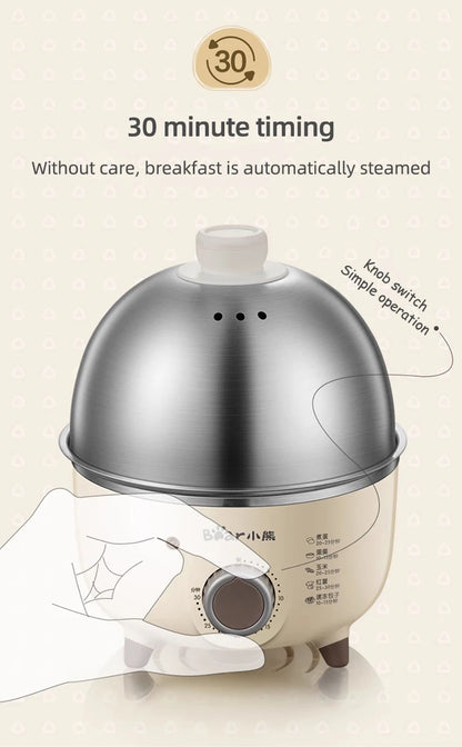 Caldeira elétrica para ovos, 360w, máquina de café da manhã, multicooker, vaporizador automático, panelas para ovos, creme de ovo doméstico, fogão a vapor com temporizador