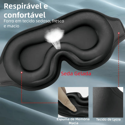 3D Máscara Espuma Confortavel de Dormir 100% Sombra Blackout Zero Pressão Eye Venda Tampa do Olho Noturno