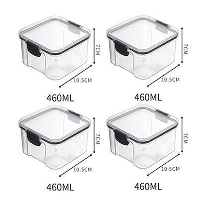Frasco de armazenamento de alimentos selado transparente Organizador de cozinha de plástico Tanque Multigrain Frascos selados secos empilháveis Conjunto de 5pcs