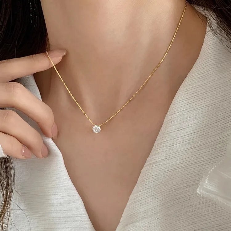 925 colar de prata para mulheres dupla camada zircão estrela lua pingente colar delicado corrente charme elegante moda jóias presentes