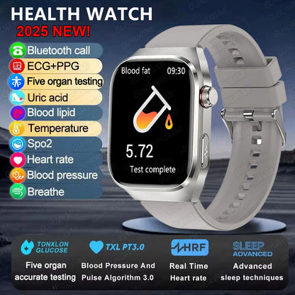 2025new micro exame físico relógio inteligente para homens ácido úrico gordura corporal cinco órgãos relógios de saúde bluetooth chamada smartbracelet