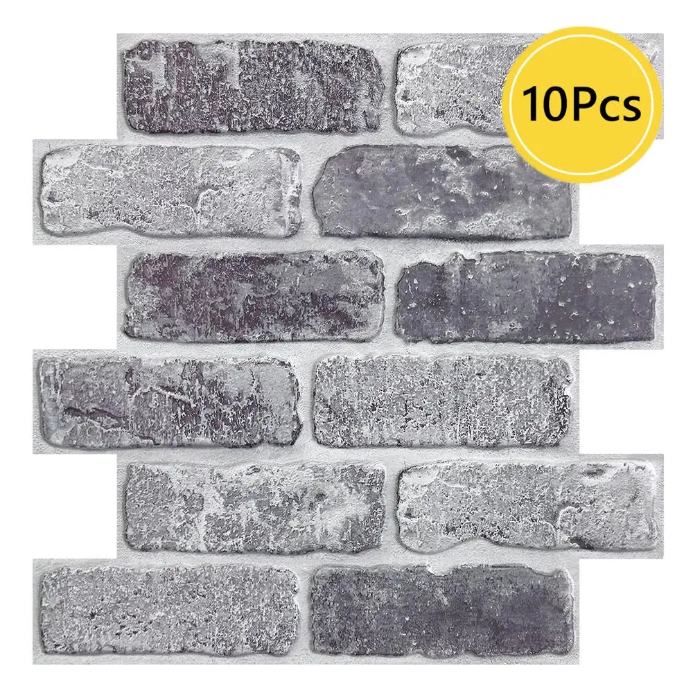 10 painéis de parede 3D descascam e colar, adesivos de parede de tijolo 3D, azulejo adesivo backsplash cozinha, decoração de banheiro