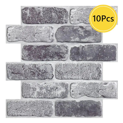 10 painéis de parede 3D descascam e colar, adesivos de parede de tijolo 3D, azulejo adesivo backsplash cozinha, decoração de banheiro