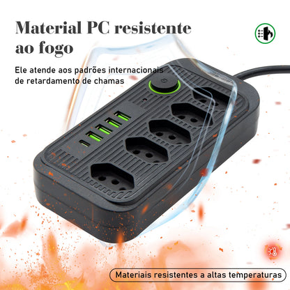 Extensão tomada,Extensão elétrica,Tomada usb,Filtro de linha de tomada,Regua tomadas de energia,Extensao eletrica,110-220V,10A