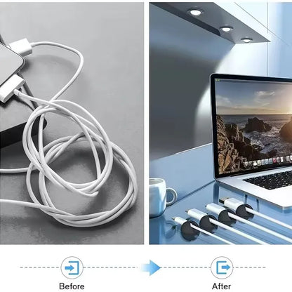 5/50 pçs mini cabo dobadoura organizador clipes de cabo de carregamento usb mesa arrumado organizador fio cabo titular protetores em casa escritório carro