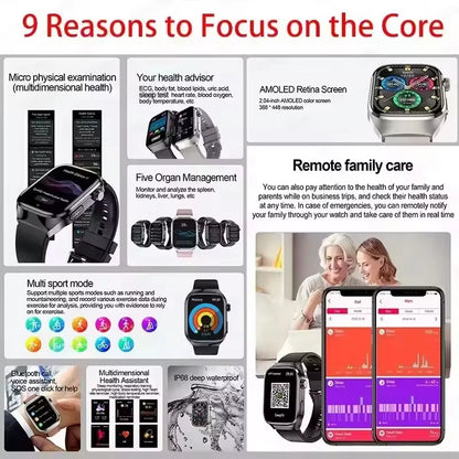 2025new micro exame físico relógio inteligente para homens ácido úrico gordura corporal cinco órgãos relógios de saúde bluetooth chamada smartbracelet