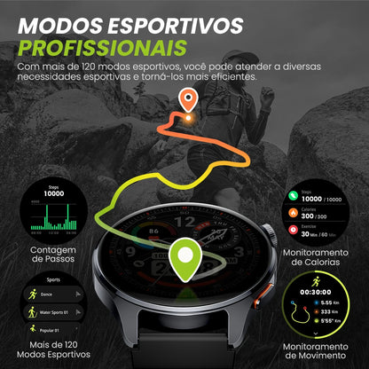 Relógio HAYLOU 4S GPS Smartwatch com Tela HD AMOLED de 1.43”, Posicionamento GPS por 5 Satélites, 120+ Modos de Treino, Relógio Inteligente para Fitness