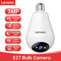 Lenovo 3mp e27 lâmpada ip wifi câmera de vigilância de vídeo interna cor noite ai rastreamento casa inteligente monitor do bebê câmera cctv