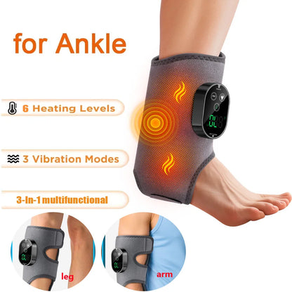 Aquecedor elétrico para os pés, massageador de tornozelo, relaxamento muscular, compressa quente, protetor de tornozelo e pulso, suporte para tornozelo e pulso