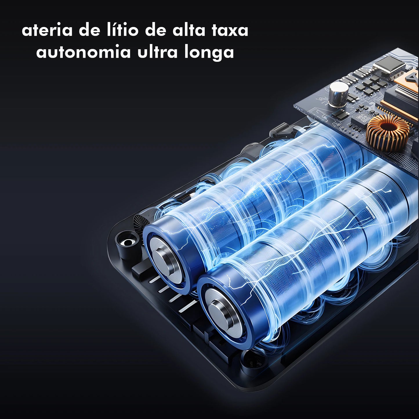 Bomba de Inflação Portátil Sem Fio 60W, Bateria 1800mAh*2, 5 Modos (Carro/Bicicleta/Moto), LED, Desligamento Automático, Type-C